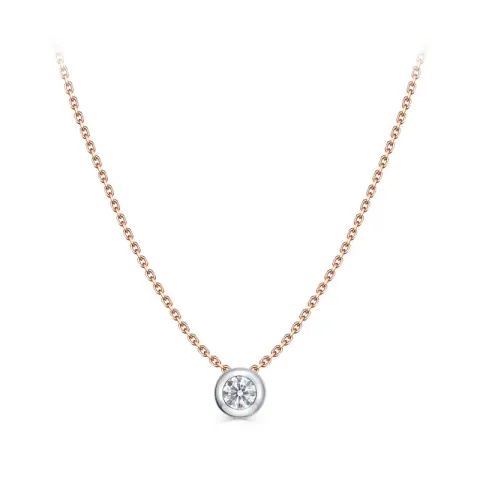 Бриллиант қондырылған алтын алқа, 2,03 г, 45 см, коды 196334