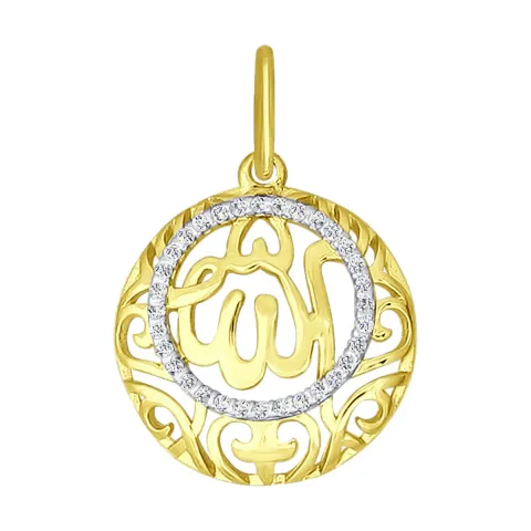 Фианит қондырылған алтын аспа, 1,2 г, коды 195138