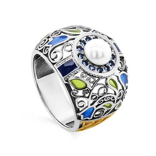 Серебряное кольцо с жемчугом, 5,54 г