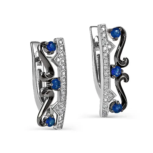 Серебряные серьги с фианитом, 2,6 г