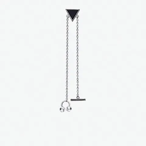 Оникс қондырылған күміс сырға, 2,47 г