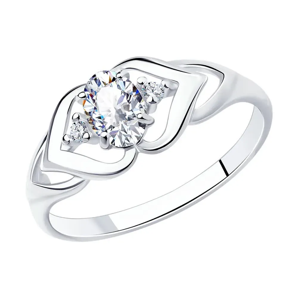 Серебряное кольцо с фианитом, 1,25 г