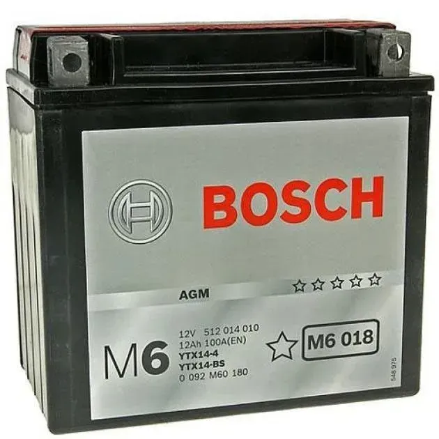 Аккумулятор Bosch M6 018 AGM YTX14-BS 12 А·сағ 200 А