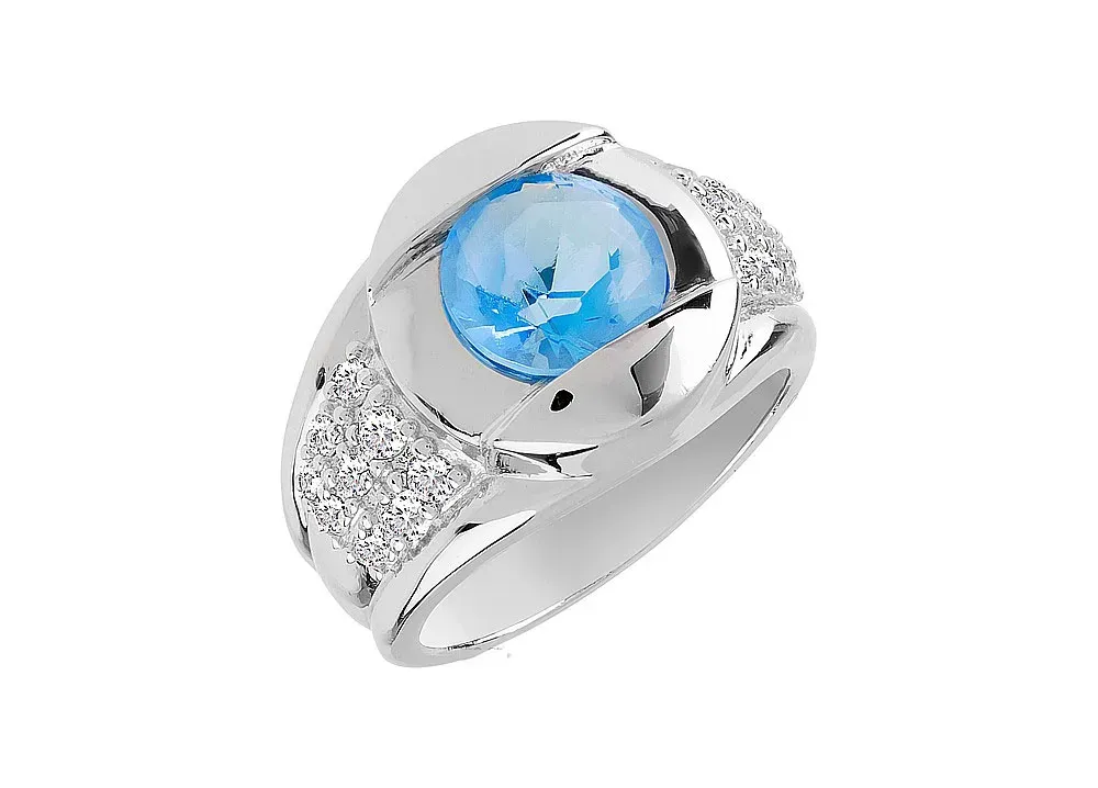 Серебряное кольцо с фианитом, 7,42 г
