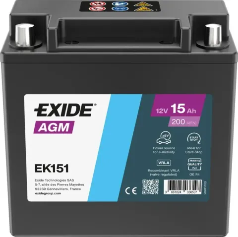 Аккумулятор Exide Auxiliary EK151 15 Ач 200 А
