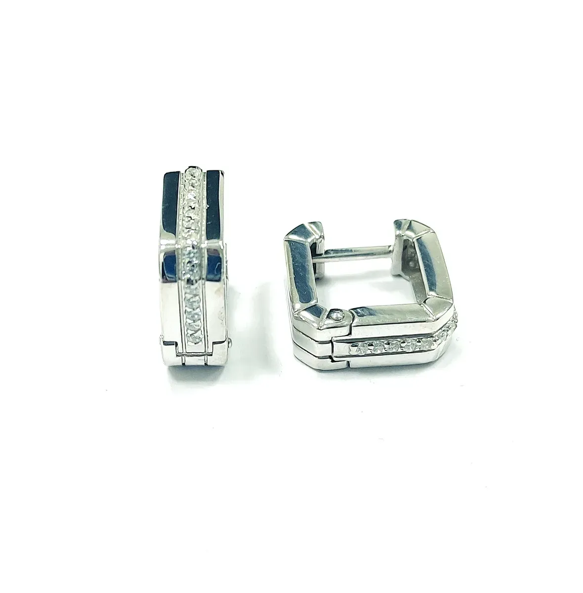 Серебряные серьги с фианитом, 5,26 г