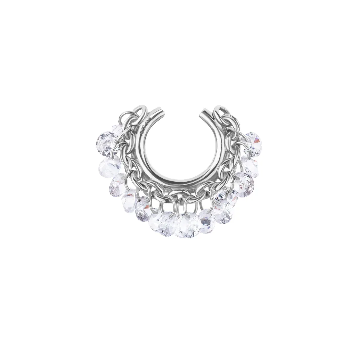 Серебряный кафф с фианитом