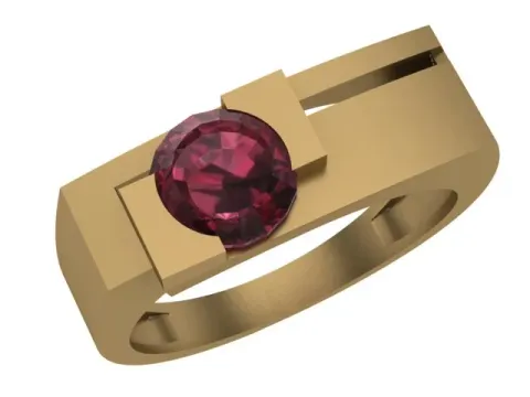 Аметист қондырылған алтын сақина, 2,98 г
