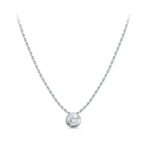 Бриллиант қондырылған алтын алқа, 2,03 г, 45 см, коды 196336
