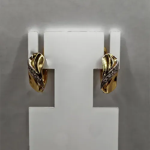 Золотые серьги с фианитом, 3,25 г