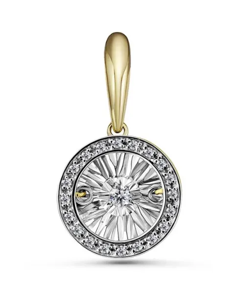 Фианит қондырылған алтын сырға, 1,47 г, коды 195608