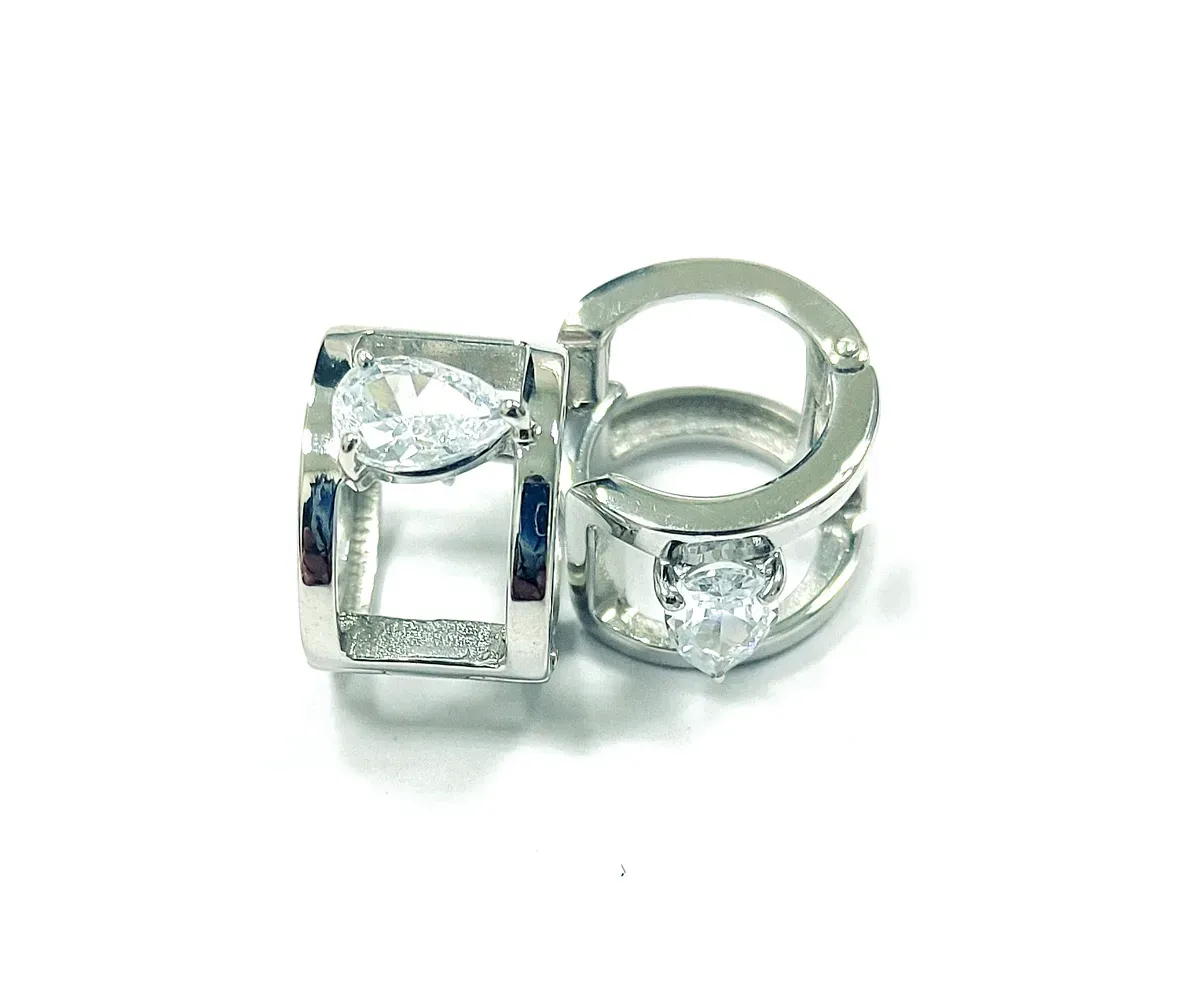 Серебряные серьги с фианитом, 3,63 г
