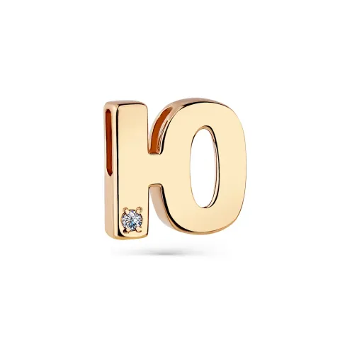 Фианит қондырылған алтын аспа, 1,08 г