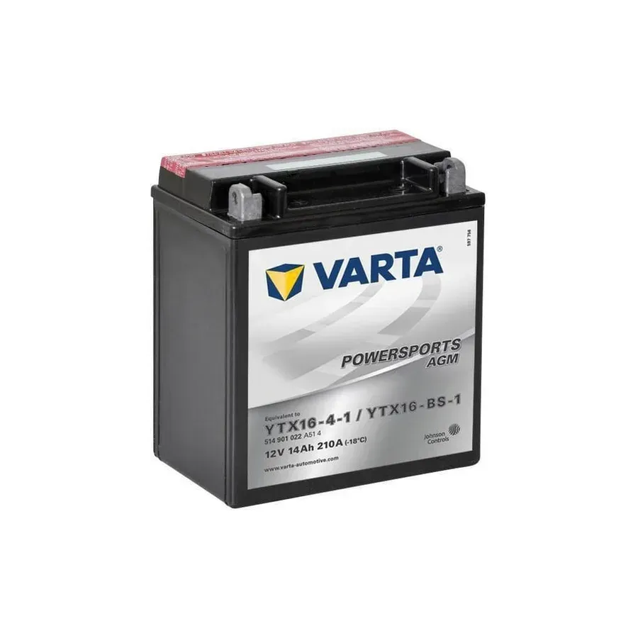 Аккумулятор VARTA Powersports AGM YTX16-BS-1 14 А·сағ 220 А