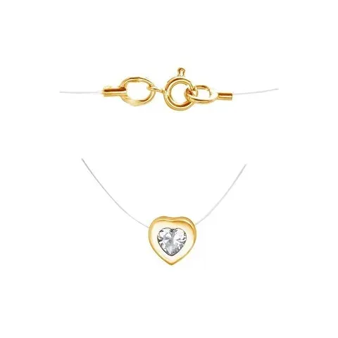 Фианит қондырылған күміс алқа, 0,77 г, 38 см, коды 187936