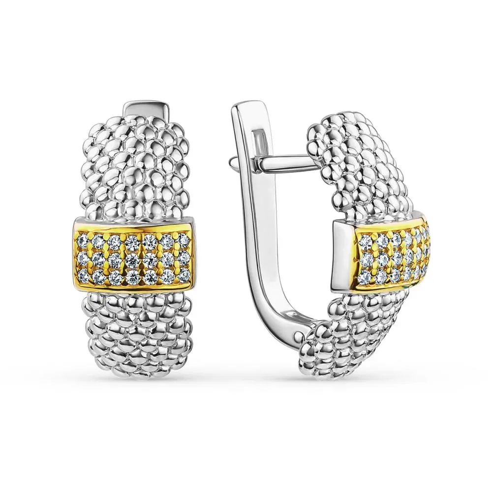 Серебряные серьги с фианитом, 5,48 г
