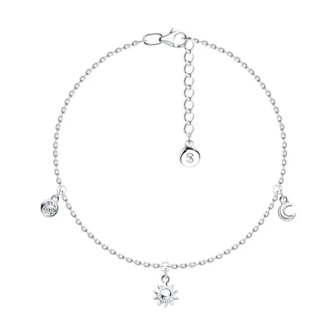 Фианит қондырылған күміс білезік, 1 г, коды 196246