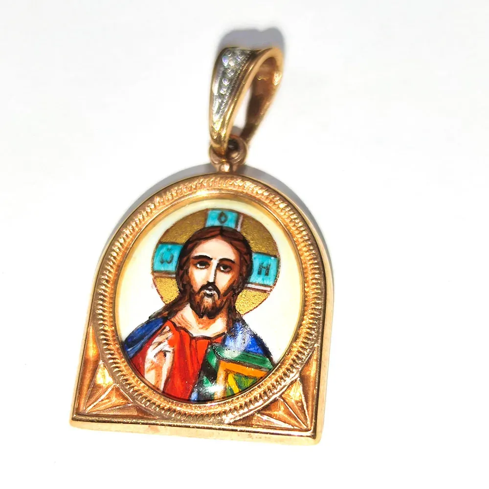 Фианит қондырылған алтын аспа, коды 172619