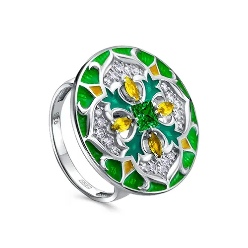 Серебряное кольцо с фианитом, 5,7 г