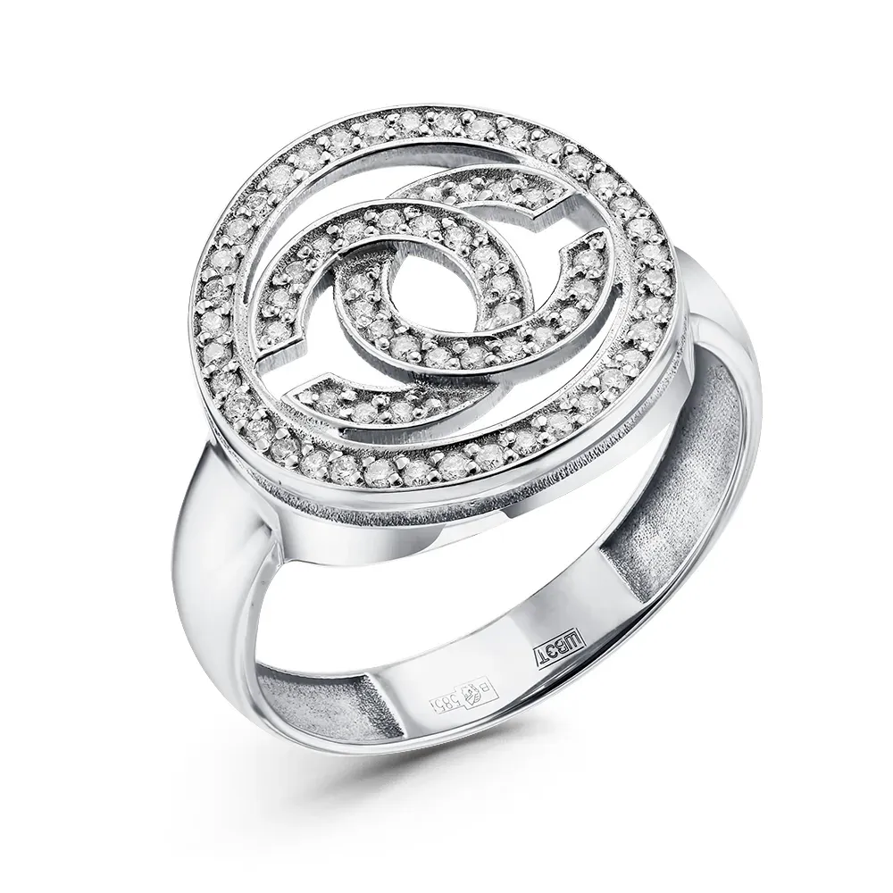 Серебряное кольцо с фианитом, 2,84 г