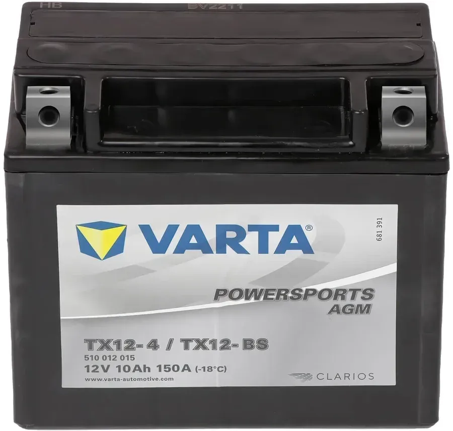Аккумулятор VARTA Powersports AGM YTX12-BS 10 Ач 150 А