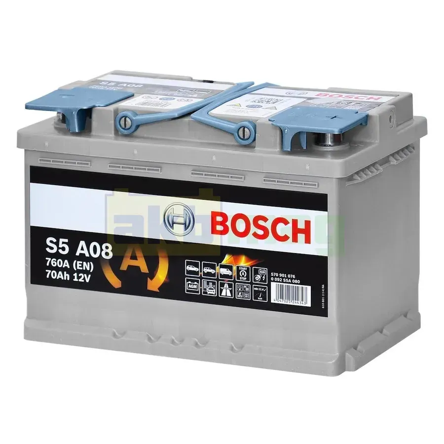 Аккумулятор Bosch S5 A08 AGM 70 А·сағ 760 А