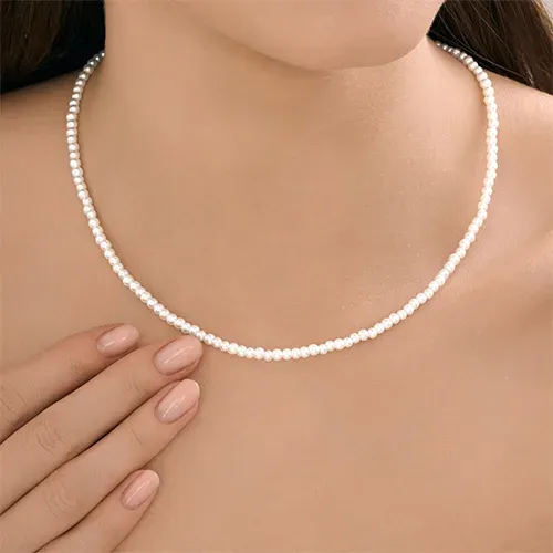 Серебряное колье с жемчугом, 6,48 г