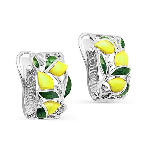 Серебряные серьги с бриллиантом, 5,25 г