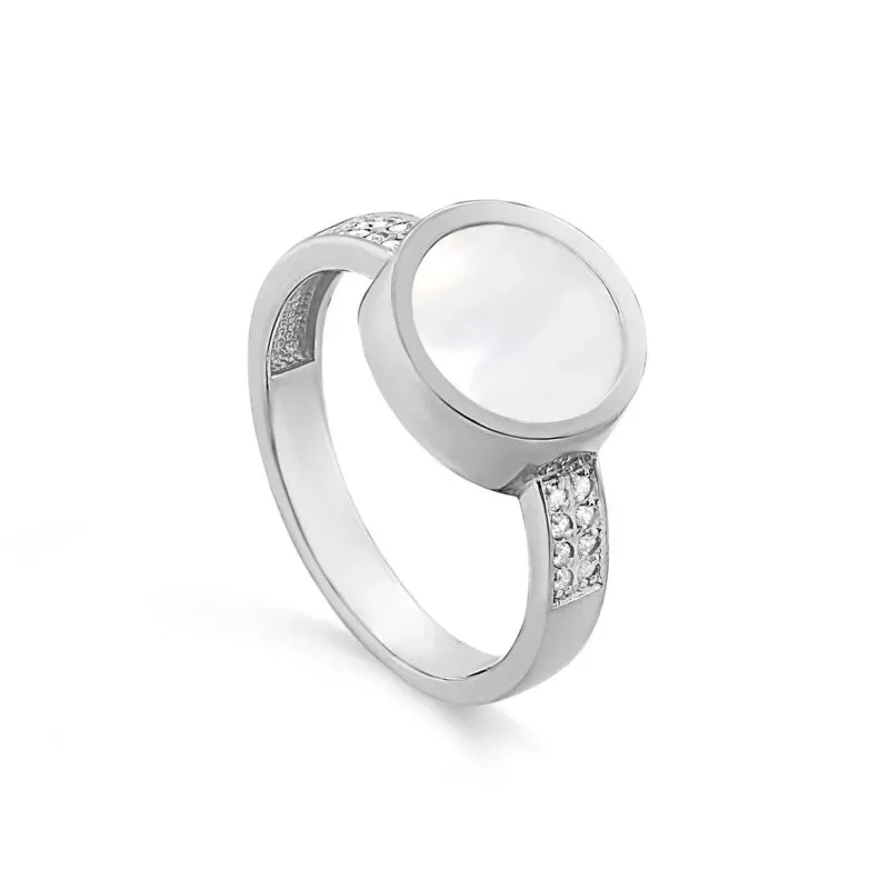 Серебряное кольцо с перламутром, 1 г