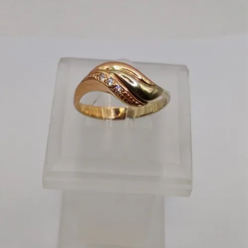 Золотое кольцо с фианитом, 1 г, код 2234