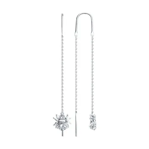 Серебряные серьги с фианитом, 2,16 г