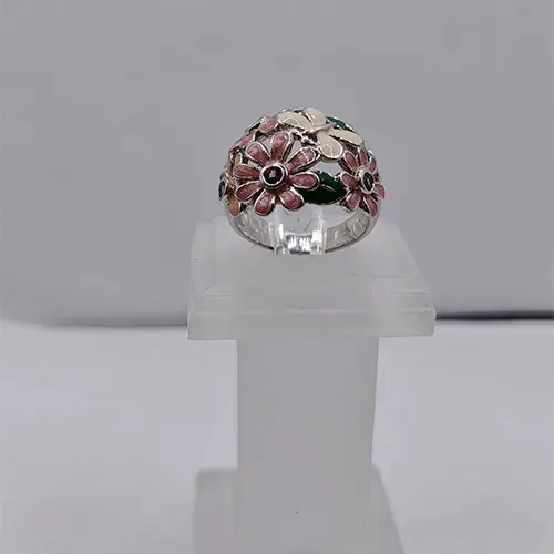 Эмаль жағылған күміс сақина, 7,81 г