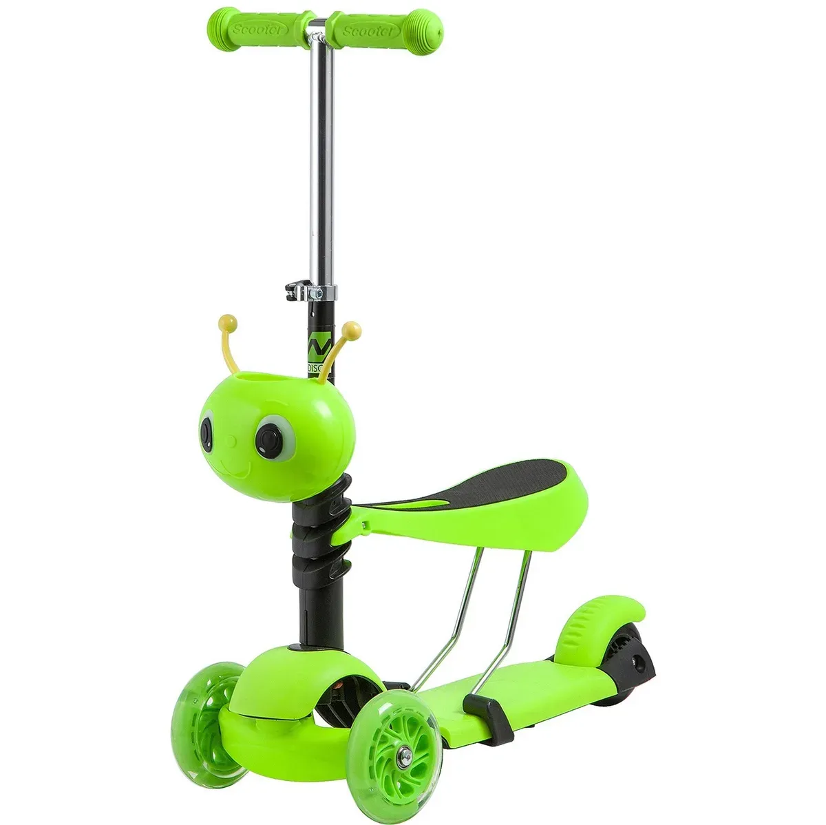 Детский самокат Novatrack Disco-kids Saddle, трансформер с сиденьем