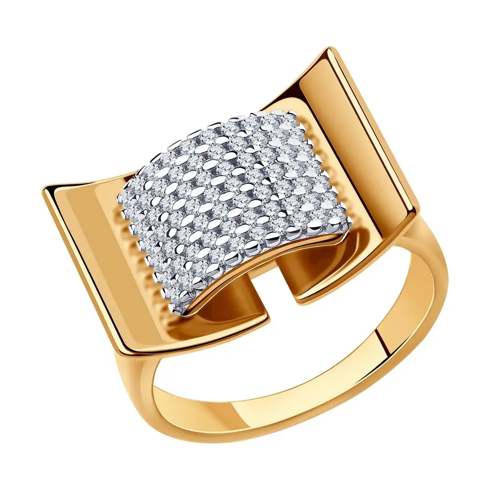 Серебряное кольцо с фианитом, 5,04 г, р. 19
