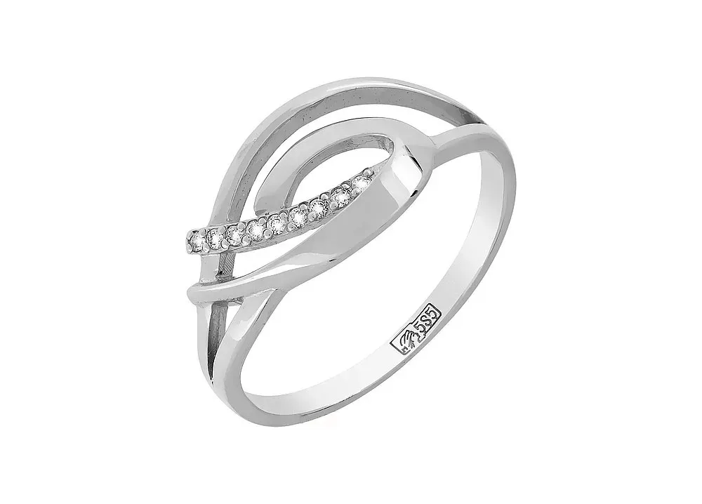 Золотое кольцо с бриллиантом, 1,95 г, р. 17